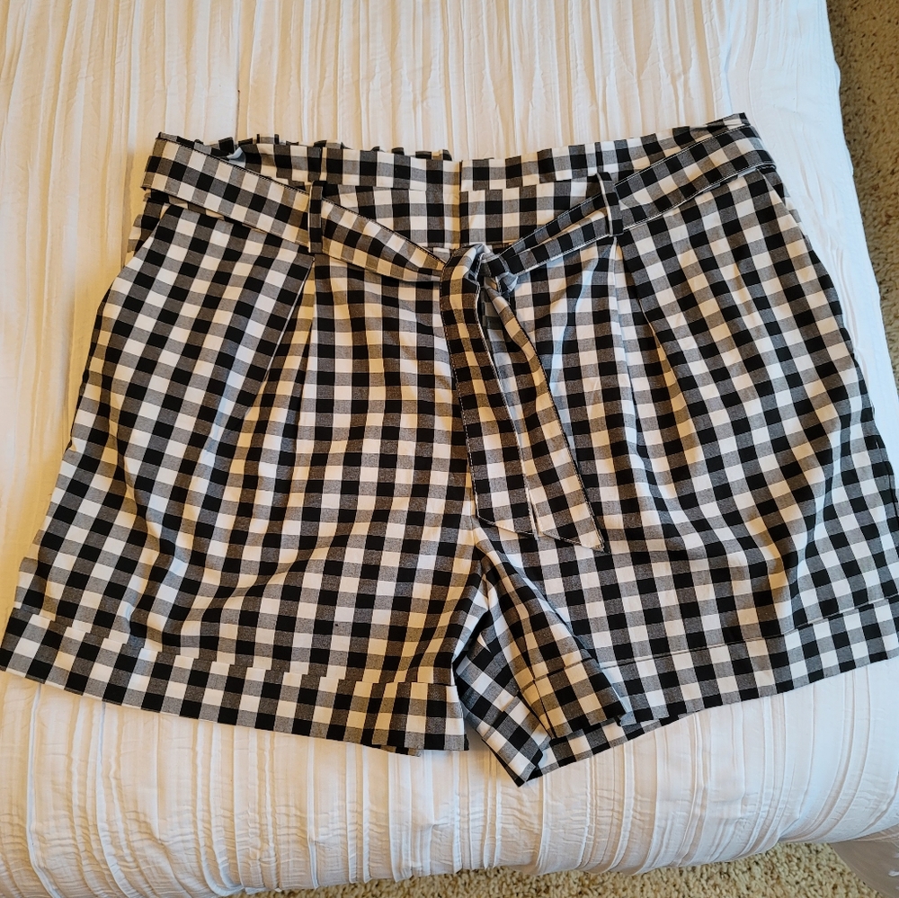 Bkack and white Paper Sack Shorts